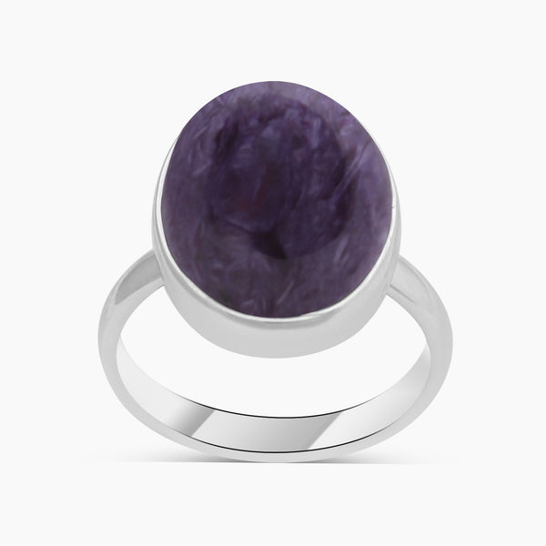 Charoite Silver Rings