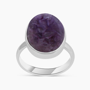 Charoite Silver Rings