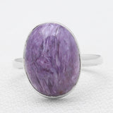 925 Sterling Silver Charoite Rings