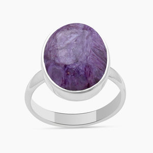 925 Sterling Silver Charoite Rings