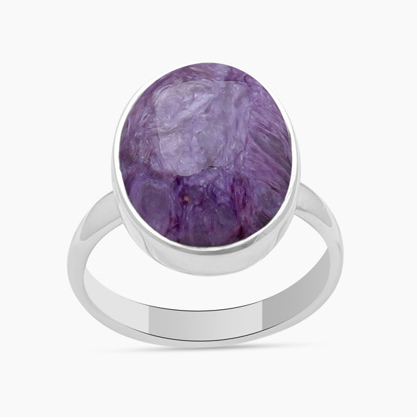 925 Sterling Silver Charoite Rings