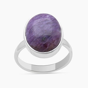 925 Sterling Silver Charoite Rings