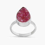 Cobalto Calcite Silver Druzy Rings