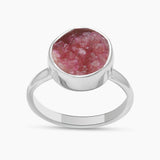 Cobalto Calcite Silver Druzy Rings