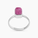 Cobalto Calcite Silver Druzy Rings