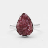 Cobalto Calcite Silver Druzy Rings