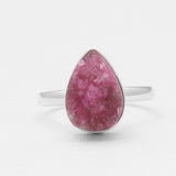 Cobalto Calcite Silver Druzy Rings