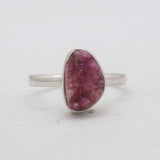 Raw Cobalto Calcite Druzy Silver Rings
