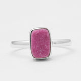 Cobalto Calcite Silver Druzy Rings