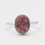 Cobalto Calcite Silver Druzy Rings