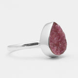 Cobalto Calcite Silver Druzy Rings
