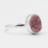 Cobalto Calcite Silver Druzy Rings