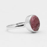 Cobalto Calcite Silver Druzy Rings