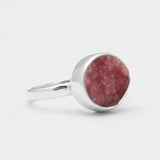 Cobalto Calcite Silver Druzy Rings