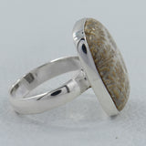 Fossil Coral Silver Ring