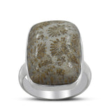 Fossil Coral Silver Ring