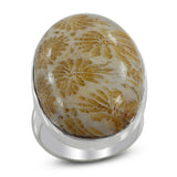 Fossil Coral Silver Ring