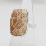925 Sterling Silver Fossil Coral Rings