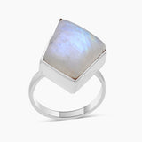 925 Sterling Silver Rainbow Moonstone Rings