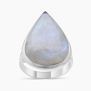 Rainbow Moonstone Silver Rings