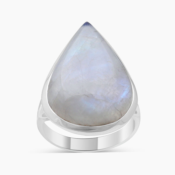 Rainbow Moonstone Silver Rings
