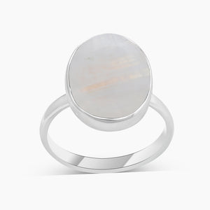 Rainbow Moonstone Sterling Silver Rings