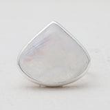 Rainbow Moonstone Silver Rings