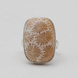 925 Sterling Silver Fossil Coral Rings