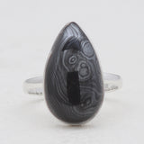 Psilomelane Silver Rings