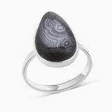 Psilomelane Silver Rings