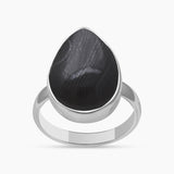 Psilomelane Silver Rings