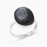 Psilomelane Silver Rings