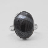 Psilomelane Silver Rings