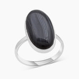 Psilomelane Silver Rings