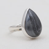 Psilomelane Silver Rings