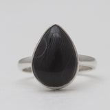 Psilomelane Silver Rings