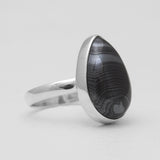 Psilomelane Silver Rings