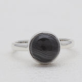 Psilomelane Silver Rings