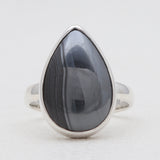 Psilomelane Silver Rings