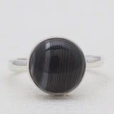 Psilomelane Silver Rings