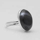 Psilomelane Silver Rings
