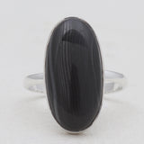 Psilomelane Silver Rings