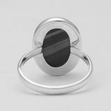 Psilomelane Silver Rings