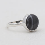 Psilomelane Silver Rings