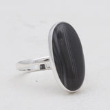 Psilomelane Silver Rings