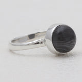 Psilomelane Silver Rings