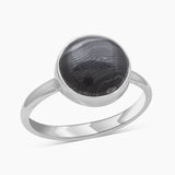 Psilomelane Silver Rings