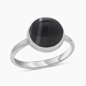 Psilomelane Silver Rings