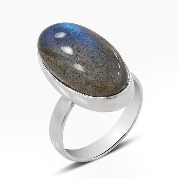 Natural Labradorite Silver Rings