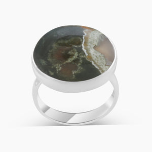 Natural Rainforest Jasper Silver Rings